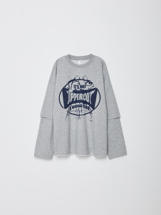 лонгслив с имитацией двухслойности из линейки  young из хлопка спереди