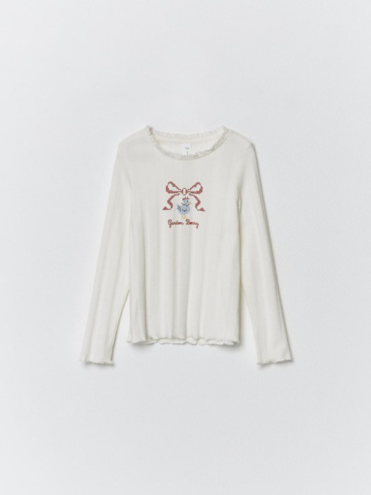 лонгслив с принтом для девочек по цене 599 руб вид справа