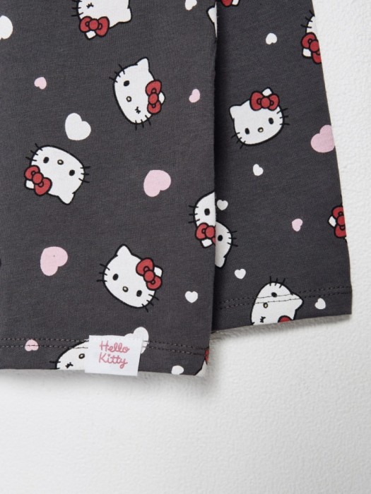лонгслив с принтом hello kitty для девочек из хлопка спереди