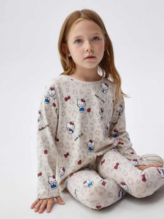 лонгслив с принтом hello kitty для девочек 4680798542713 фотография
