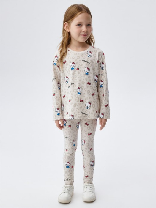 лонгслив с принтом hello kitty для девочек от бренда sela вид слева