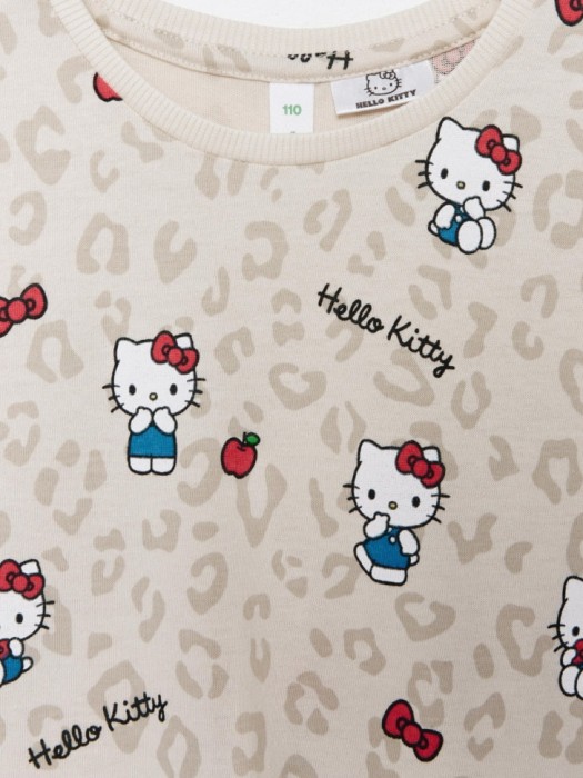 лонгслив с принтом hello kitty для девочек из хлопка спереди