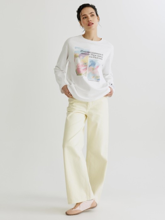 лонгслив с принтом из коллекции art people с адель левитовой от бренда sela вид слева