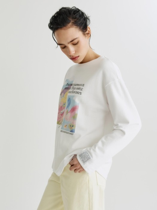 лонгслив с принтом из коллекции art people с адель левитовой по цене 2999 руб вид справа