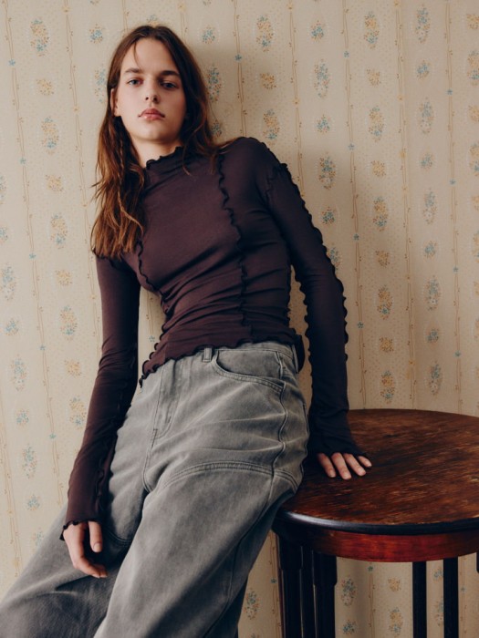 лонгслив с рельефными швами из линейки  young 4610517068033 фотография