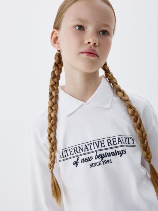 лонгслив с воротником для девочек из россии вид сбоку