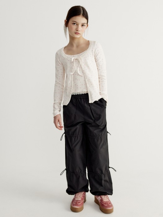 майка из ажурного трикотажа для девочек от бренда sela вид слева