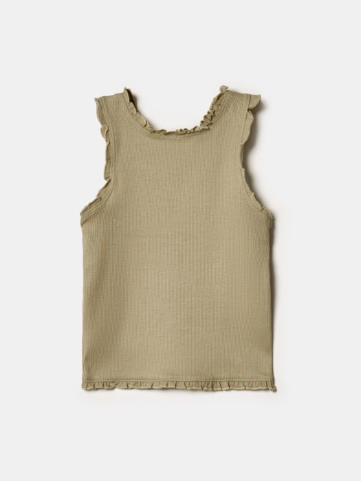 майка с оборками для девочек из трикотажа спереди