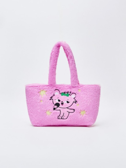 меховая сумка с виви для девочек от бренда sela вид слева