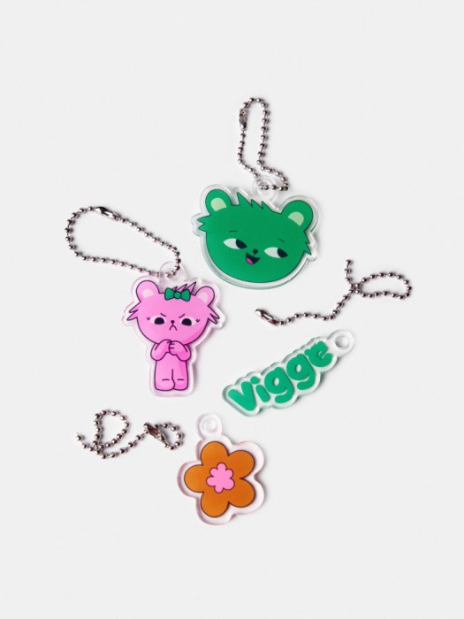набор акриловых брелков с вигге от бренда sela вид слева