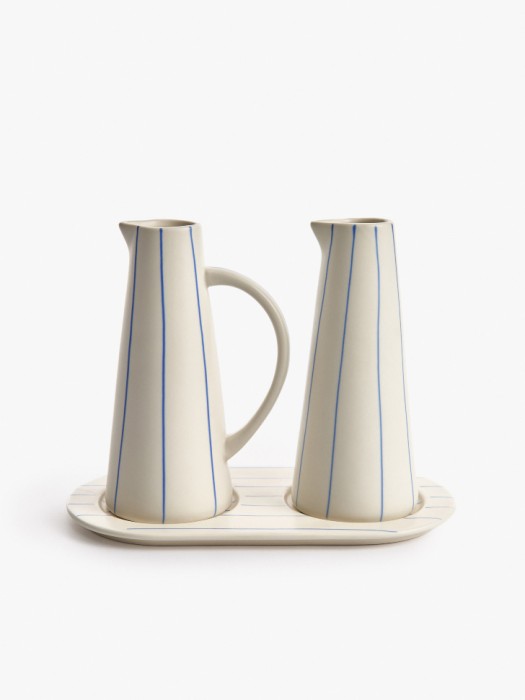 набор графинов из каменной керамики с блюдцем, 2 шт. 4610517700018 фотография