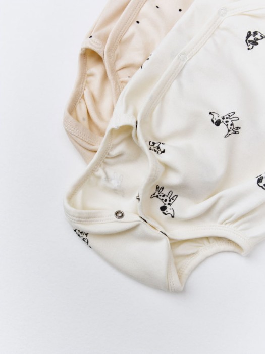 набор из 2 боди с длинным рукавом для малышей из трикотажа спереди