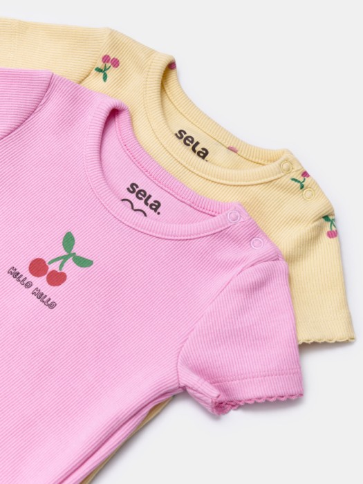 набор из 2 футболок для малышей из трикотажа спереди