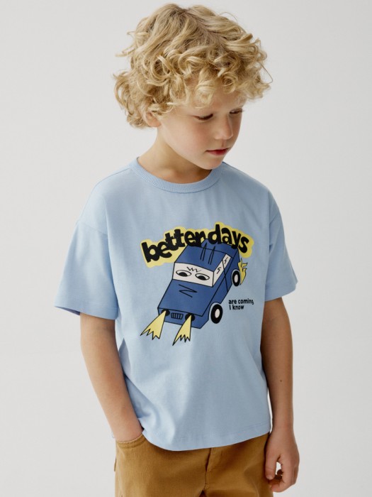 набор из 2 футболок с принтом для мальчиков от бренда sela вид слева