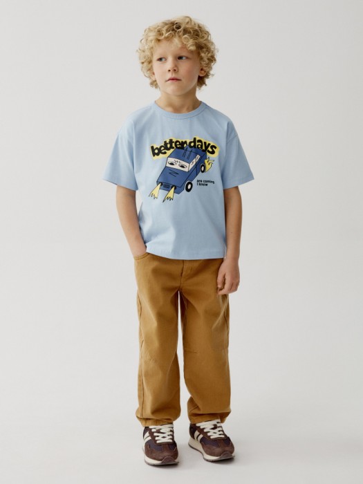 набор из 2 футболок с принтом для мальчиков универсального стиля с лицевой стороны