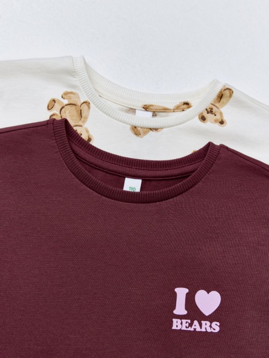 набор из 2 лонгсливов для девочек от бренда sela вид слева