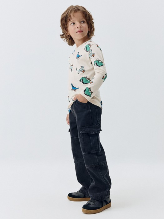 набор из 2 лонгсливов для мальчиков от бренда sela вид слева