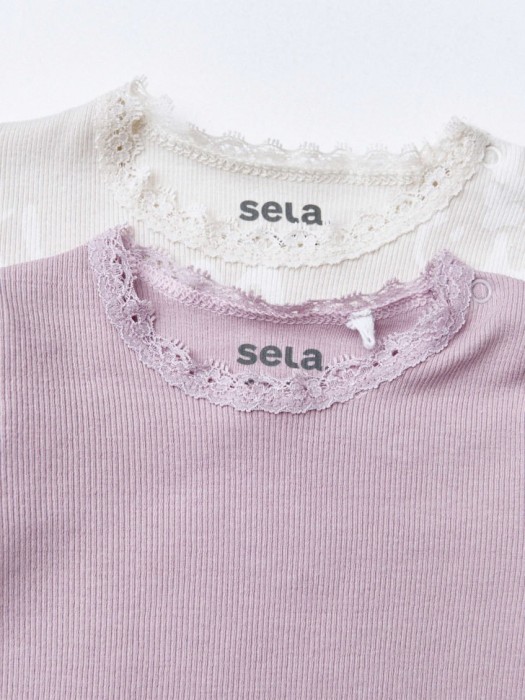 набор из 2 лонгсливов для малышей от бренда sela вид слева