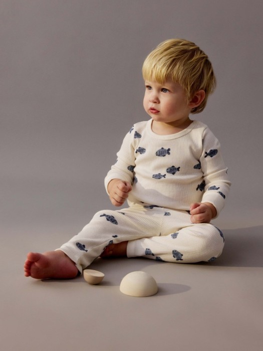 набор из 2 трикотажных боди с длинным рукавом для малышей от бренда sela вид слева