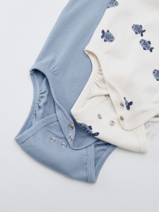 набор из 2 трикотажных боди с длинным рукавом для малышей из россии вид сбоку