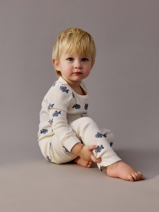 набор из 2 трикотажных боди с длинным рукавом для малышей из трикотажа спереди