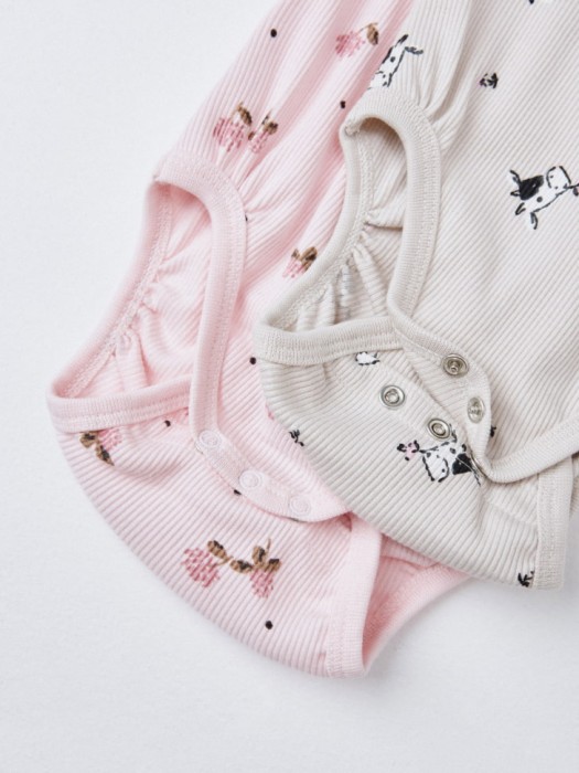 набор из 2 трикотажных боди с длинным рукавом для малышей из россии вид сбоку