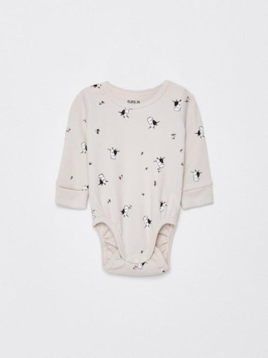 набор из 2 трикотажных боди с длинным рукавом для малышей из трикотажа спереди