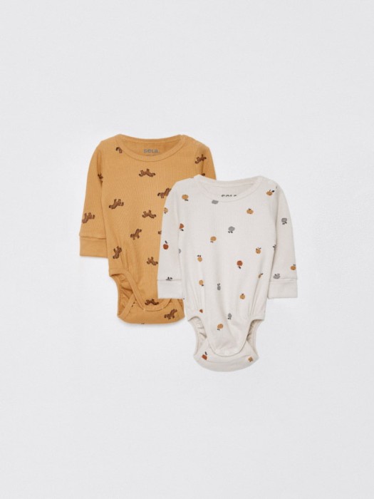 набор из 2 трикотажных боди с длинным рукавом для малышей 4680798126470 фотография