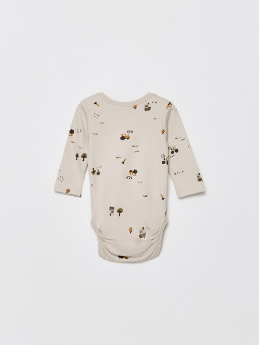 набор из 2 трикотажных боди с длинным рукавом для малышей из трикотажа спереди