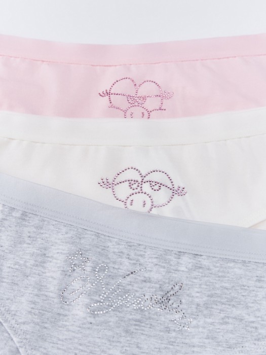 набор из 3 трусов-слипов для девочек  x смешарики от бренда sela вид слева