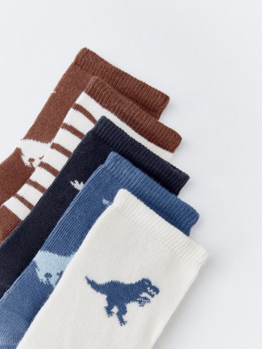 набор из 5 пар носков для мальчиков от бренда sela вид слева