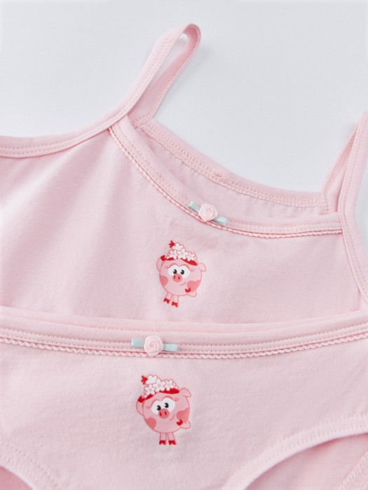 набор из майки и трусов-слипов для девочек  x смешарики от бренда sela вид слева