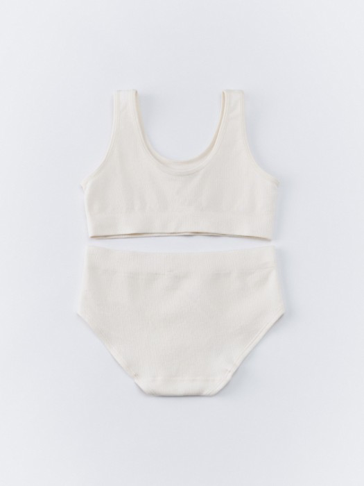 набор из топа и трусов-слипов для девочек от бренда sela вид слева