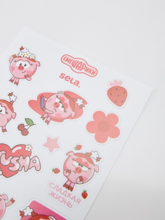 набор наклеек детский из коллекции  x смешарики от бренда sela вид слева