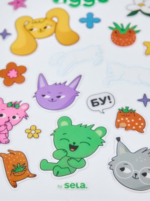 набор наклеек с вигге для детей от бренда sela вид слева