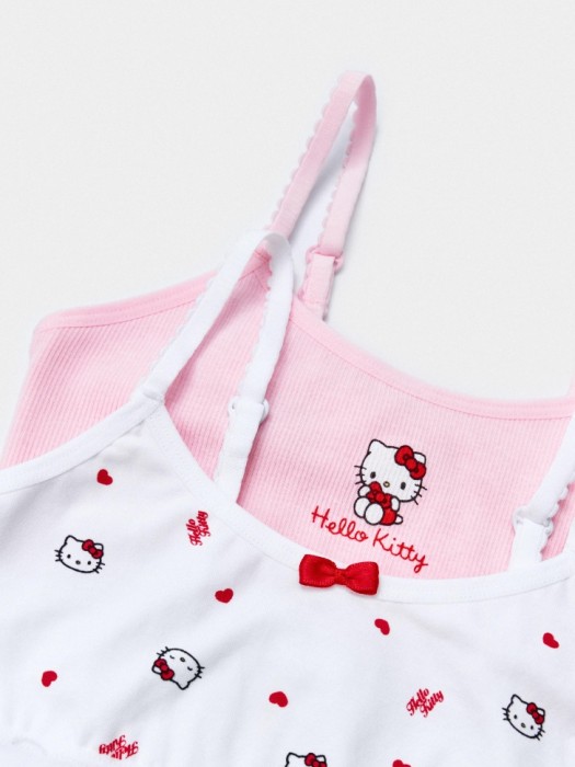 набор топов для девочек с принтом hello kitty, 2 шт. от бренда sela вид слева
