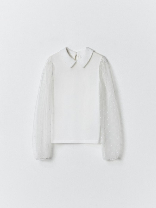 нарядная трикотажная блузка для девочек по цене 1199 руб вид справа