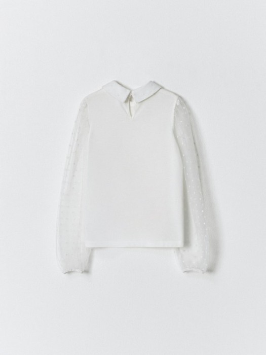 нарядная трикотажная блузка для девочек из россии вид сбоку