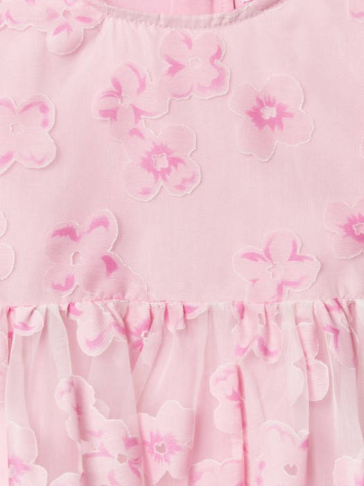 нарядное платье с пышными рукавами для девочек из вискозы спереди