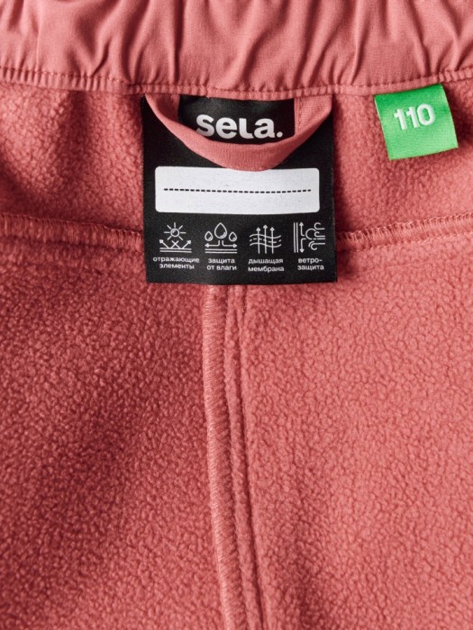 непромокаемые брюки из softshell на флисе для девочек для детского возраста с изнаночной стороны