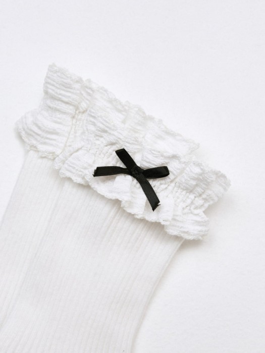 носки с оборкой и бантиком для девочек от бренда sela вид слева