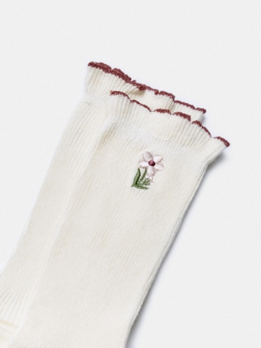 носки с вышивкой и фигурной окантовкой от бренда sela вид слева