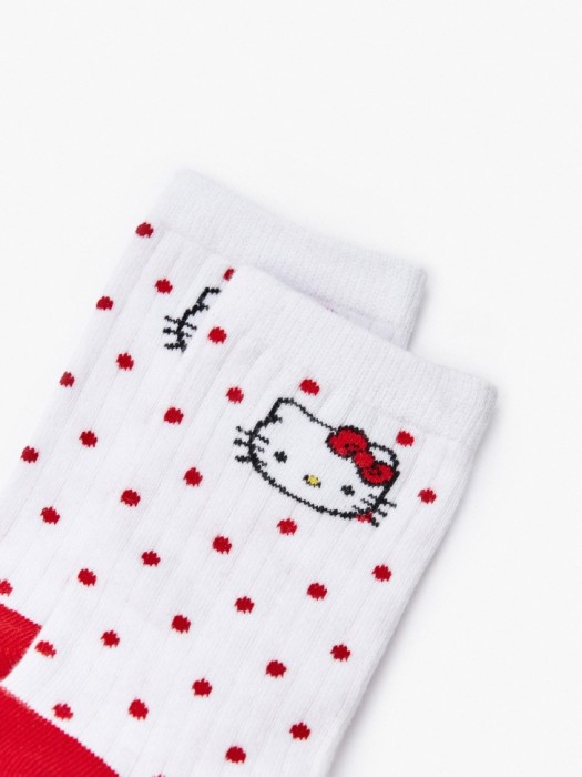носки с жаккардовой вышивкой hello kitty от бренда sela вид слева