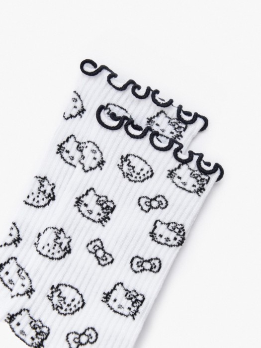 носки с жаккардовой вышивкой hello kitty от бренда sela вид слева