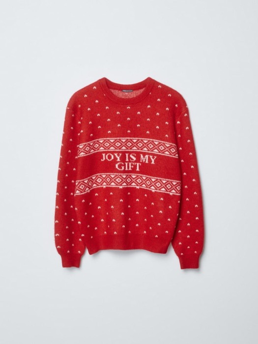 новогодний джемпер с содержанием шерсти из шерсти спереди
