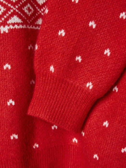 новогодний джемпер с содержанием шерсти универсального стиля с лицевой стороны