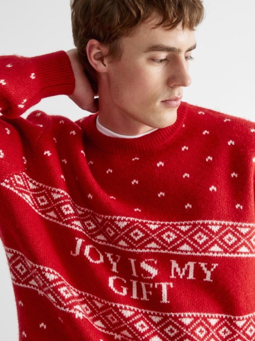 новогодний джемпер с содержанием шерсти для взрослого возраста с изнаночной стороны