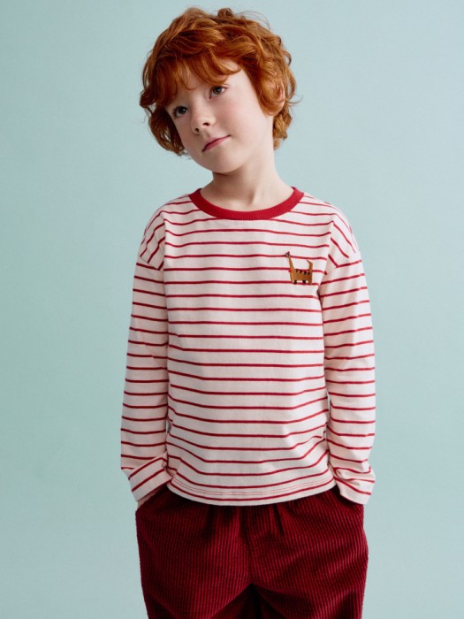 новогодний лонгслив в полоску с вышивкой для мальчиков 4680798769295 фотография