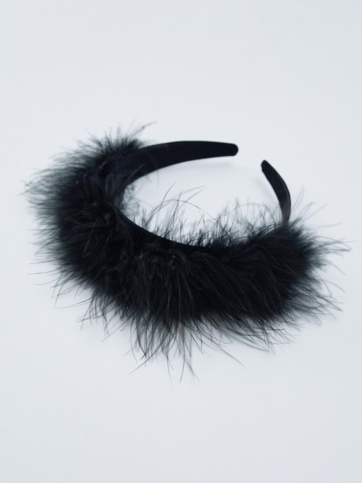 новогодний ободок с перьями для девочек от бренда sela вид слева