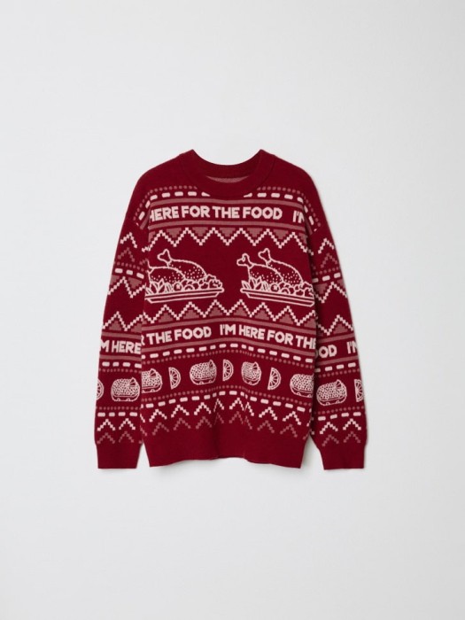 новогодний вязаный джемпер для девочек по цене 1999 руб вид справа